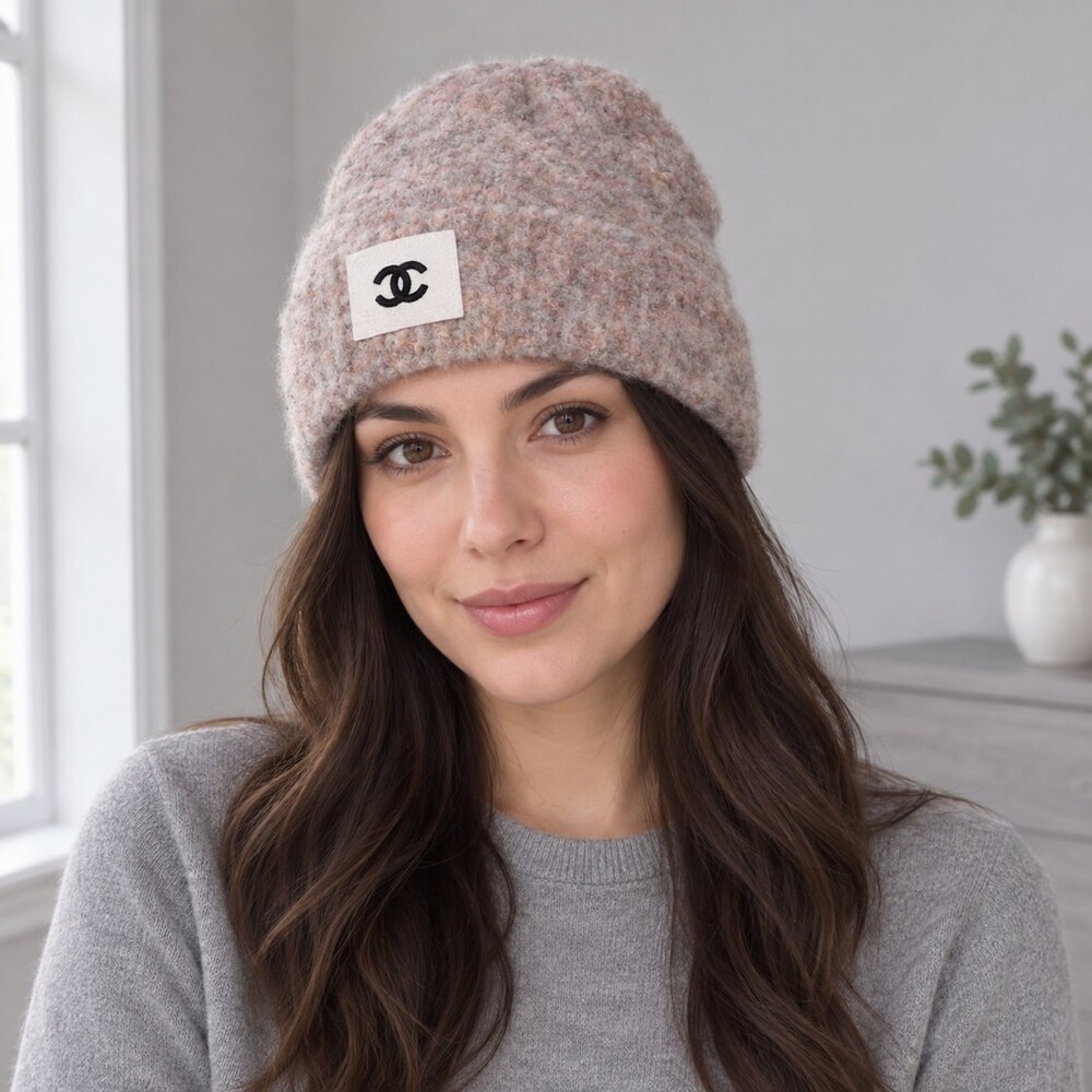CHANEL Boucle CC Patch Knit Beanie - Picture 2 of 6